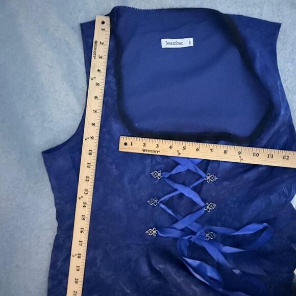 Blue and black lace-up Dress - Picture 8 of 8